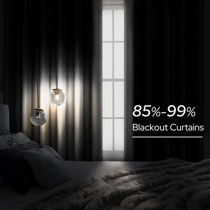 2 Panels Silver Grey Faux Silk Curtains Gray Blackout Curtains for Bedroom 52 X 96 Inch Room Darkening Satin Drapes/Curtains, Thermal Insulated Blackout Window Curtains for Living Room