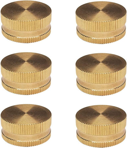 Garden Hose Cap with Washer Brass Hose End Garden Hose Connector Brass Cap 3/4" NH 6Pcs Garden Hose Female Fitting Cap