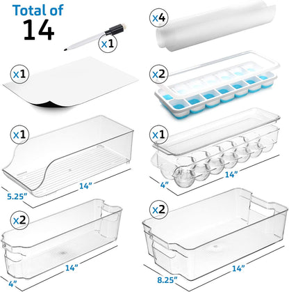 Fridge Organizer - 8 Pieces Refrigerator Organizer Bins - Pantry Organization and Storage for Fridge & Refrigerator- BPA Free Freezer Organizer Bins