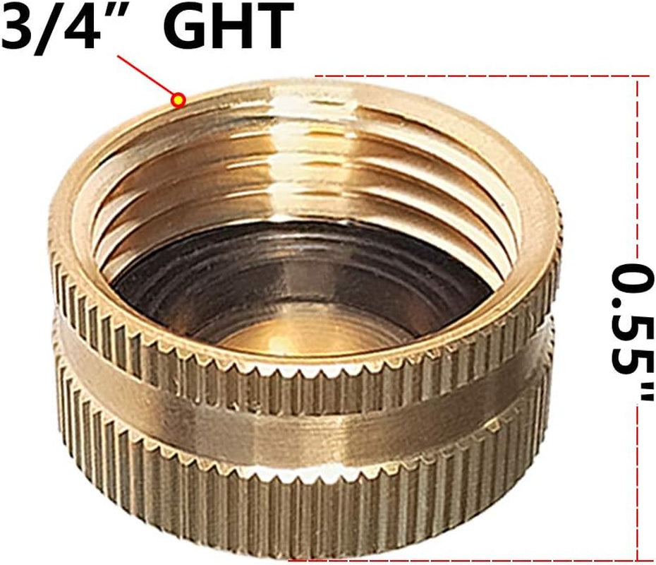 Garden Hose Cap with Washer Brass Hose End Garden Hose Connector Brass Cap 3/4" NH 6Pcs Garden Hose Female Fitting Cap